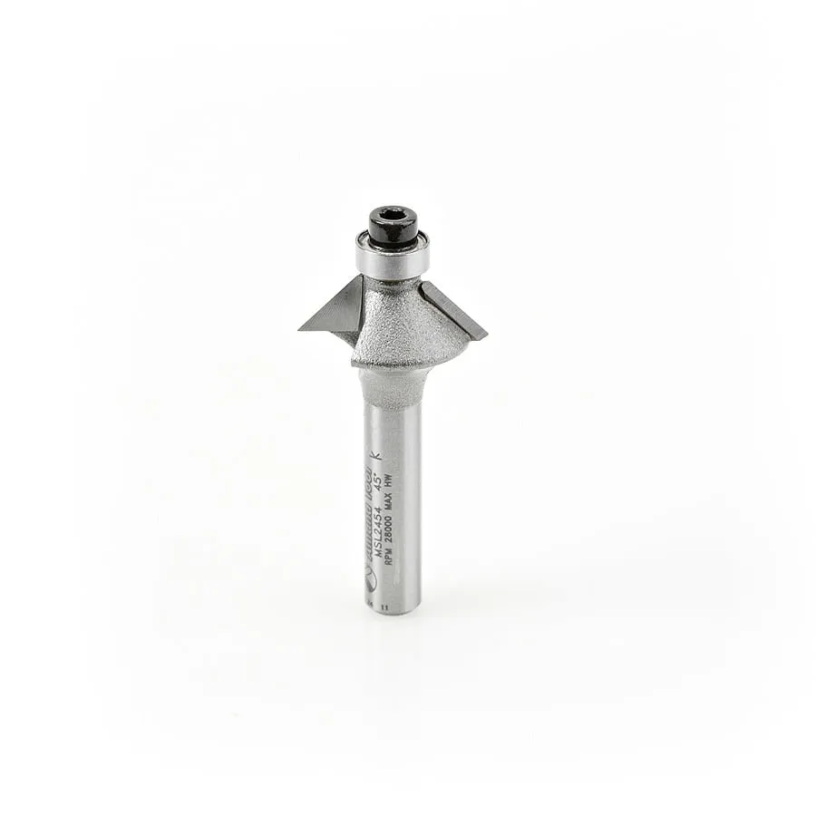 Miniature Chamfer Router Bit | 45 Degree x 25⁄32 Dia x 1⁄4 x 1⁄4" Shank | MSL2454 | 738685924549