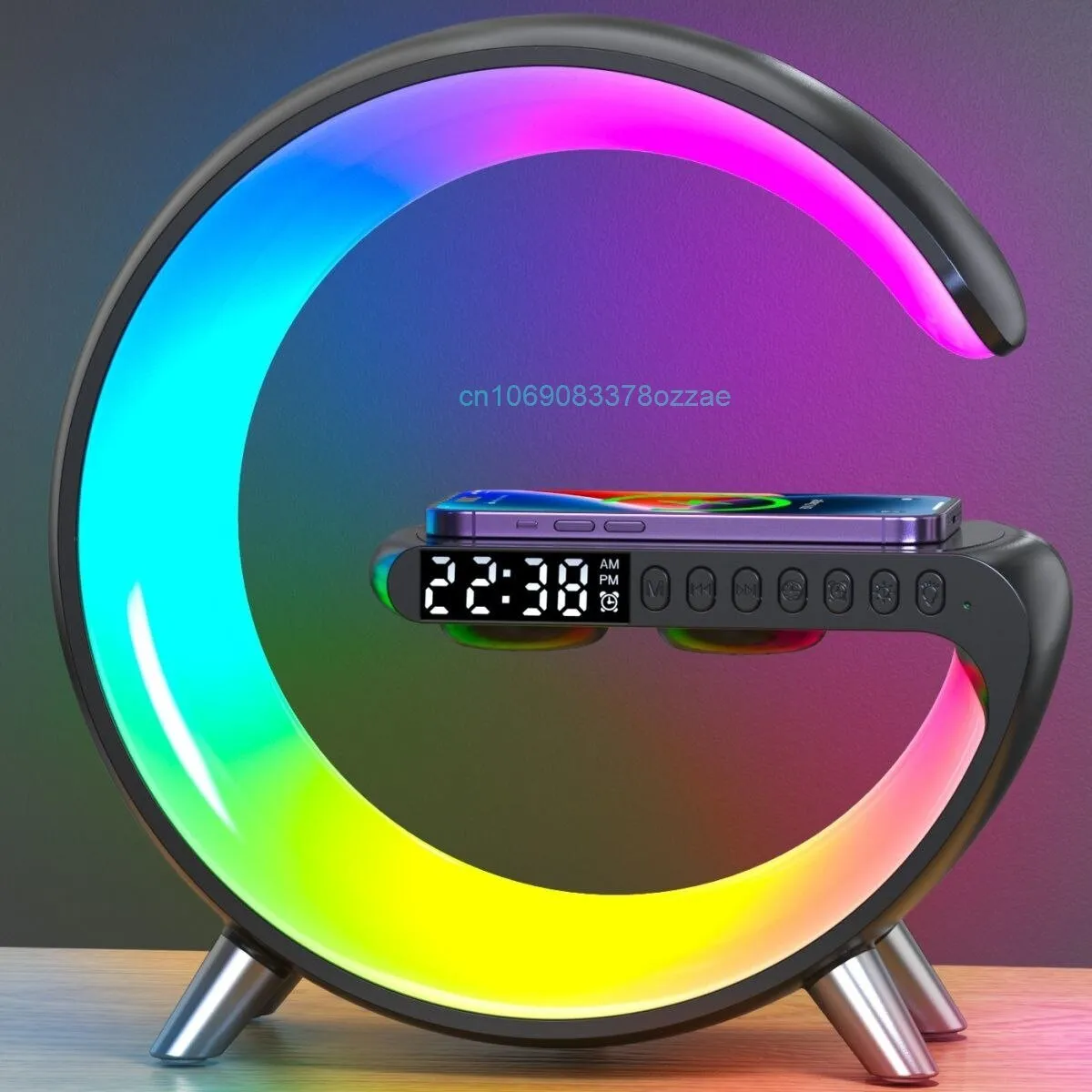 Moon Alarm Clock - 2-in-1 Charger Speaker , LED Night Lamp, Bluetooth High-Definition Stereo