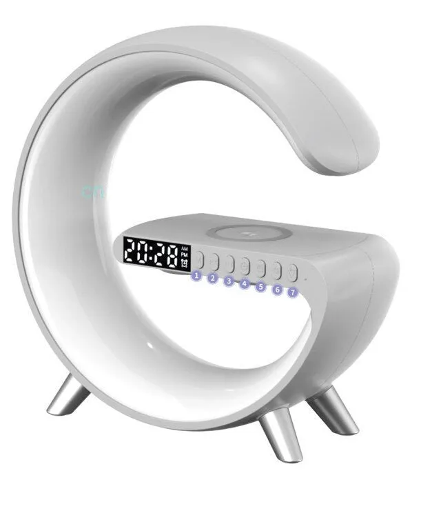 Moon Alarm Clock - 2-in-1 Charger Speaker , LED Night Lamp, Bluetooth High-Definition Stereo