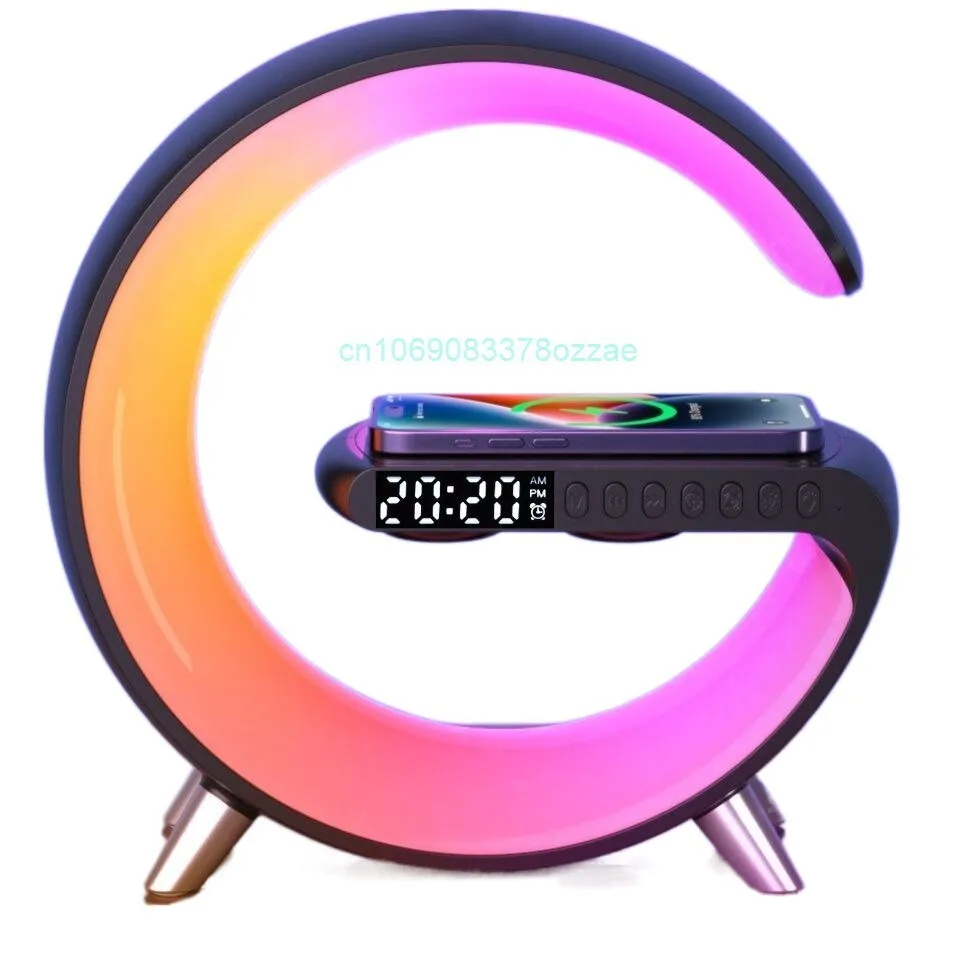 Moon Alarm Clock - 2-in-1 Charger Speaker , LED Night Lamp, Bluetooth High-Definition Stereo