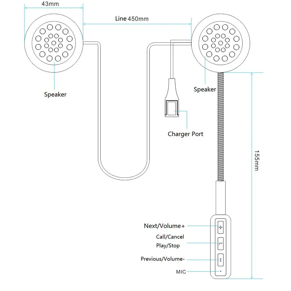 Motorcycle Helmet Wireless Headset Bluetooth 4.0 Intercom [DISCONTINUED]