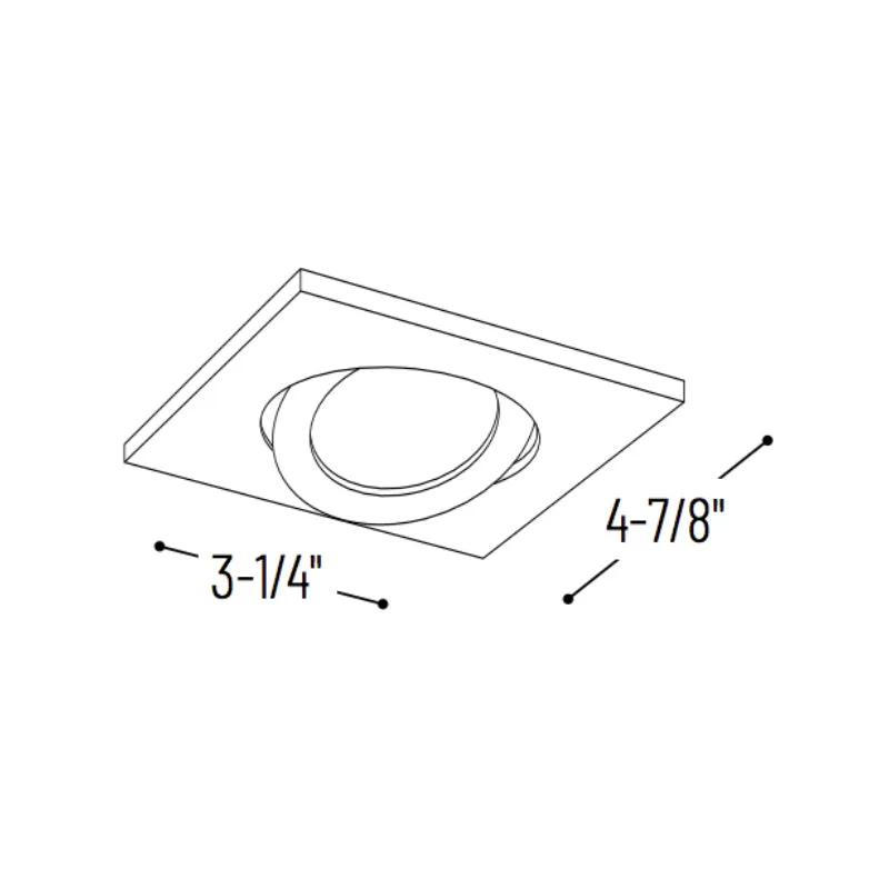 Nora NIO-4SG/10 4" Iolite Square Adjustable Gimbal Trim - 1000 Lumens