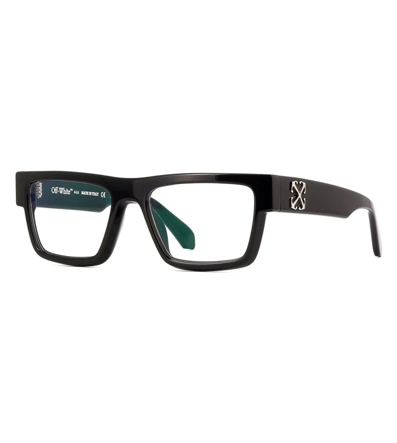 OFF White Men Shiny Black Square Optical Frame