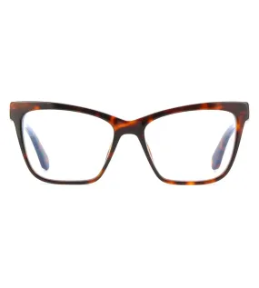 OFF White Women Shiny Dark Havana Cat-Eye Optical Frame