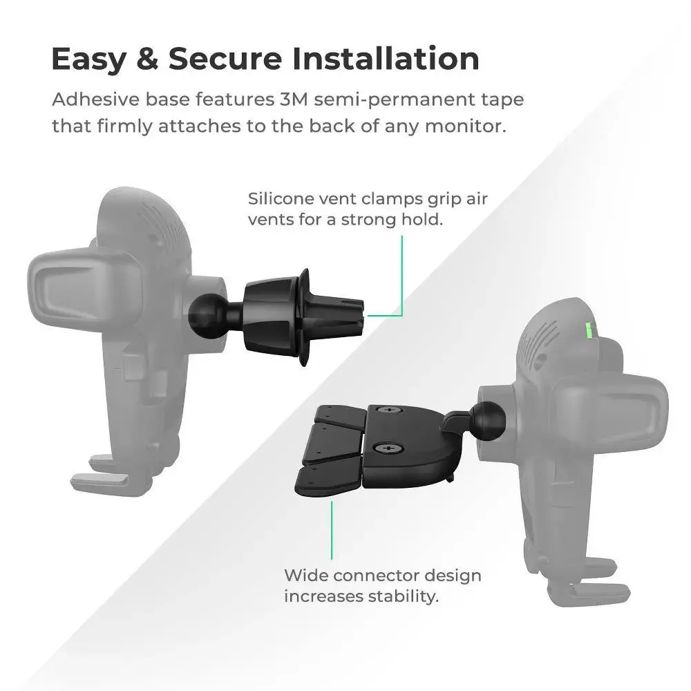 Open Box - Easy One Touch Wireless 2 Air Vent/CD 10W Qi Wireless Charging Mount