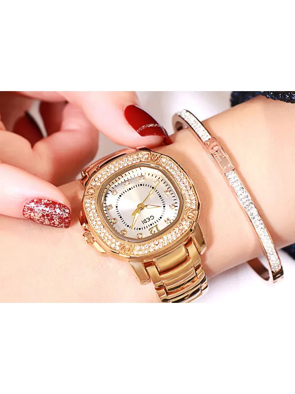 Oval Pattern Multi-color Alloy Watch