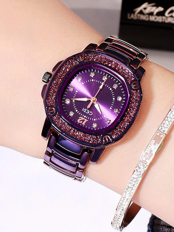 Oval Pattern Multi-color Alloy Watch