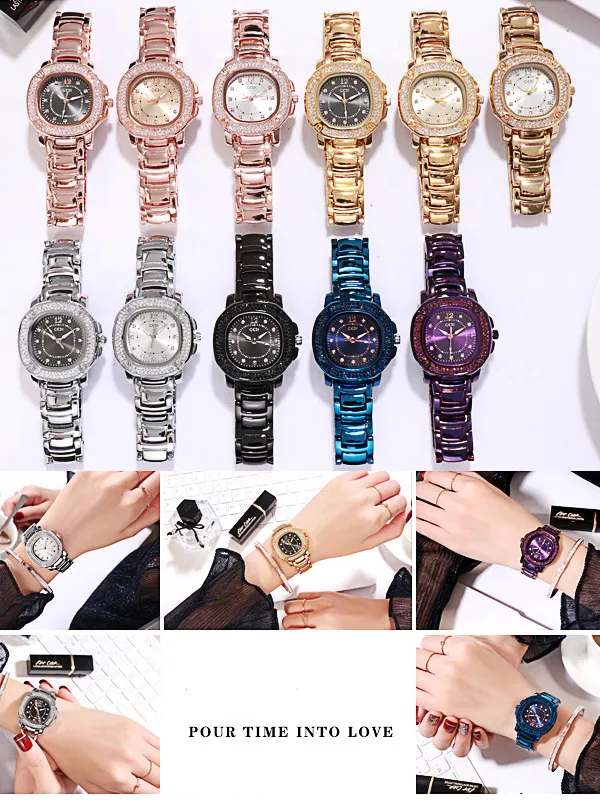 Oval Pattern Multi-color Alloy Watch