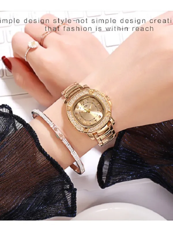 Oval Pattern Multi-color Alloy Watch