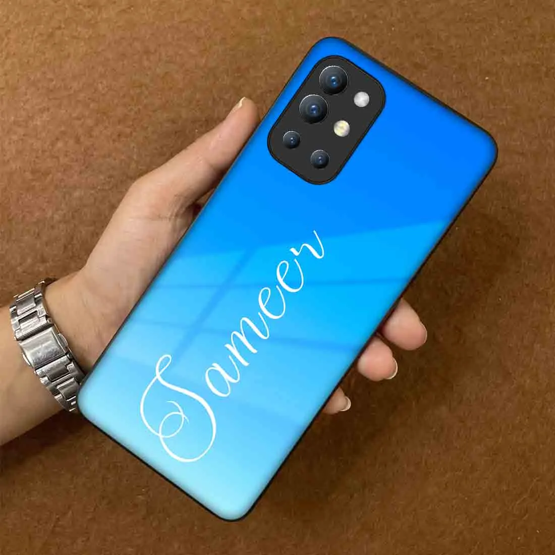 Personalzed Oneplus 9R Cover with Name Sky Blue Phone Case - Blue Sea