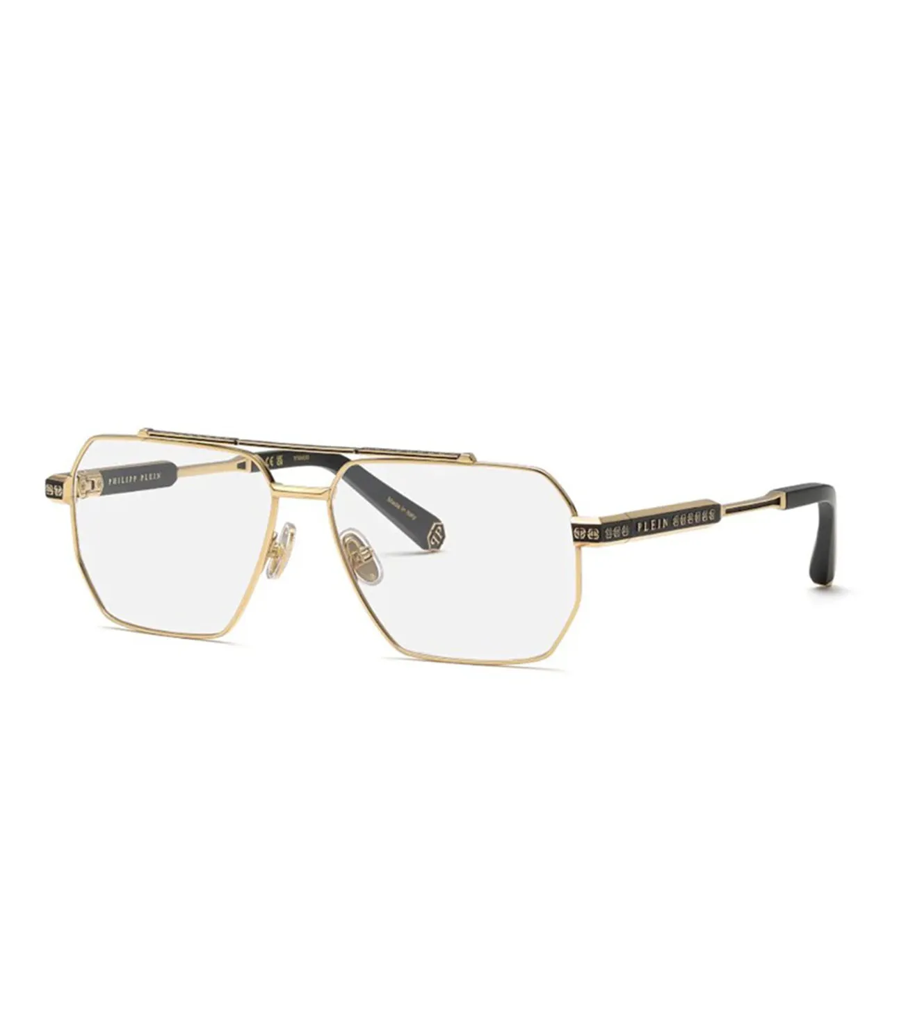 Philipp Plein Men's Gold Aviator Optical Frame