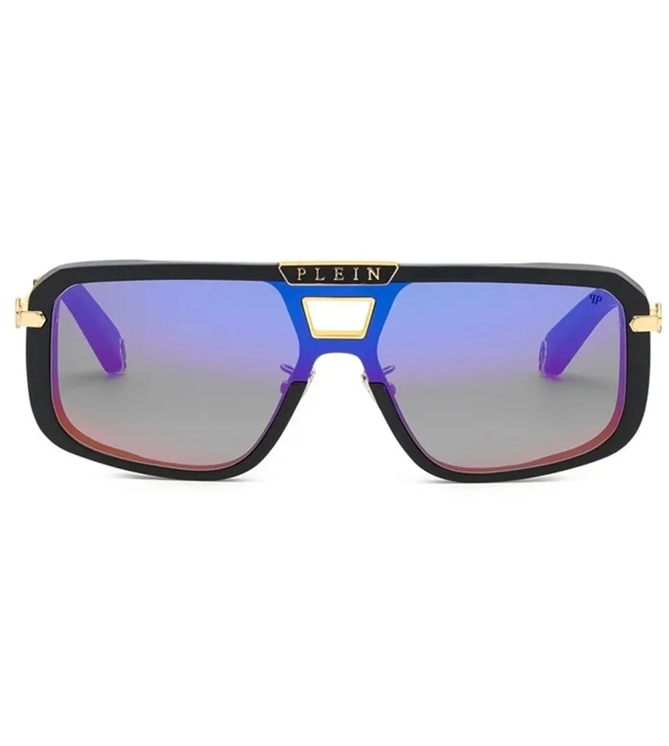 Philipp Plein Men's Smoke-Mirror Rainbow Rectangular Sunglasses