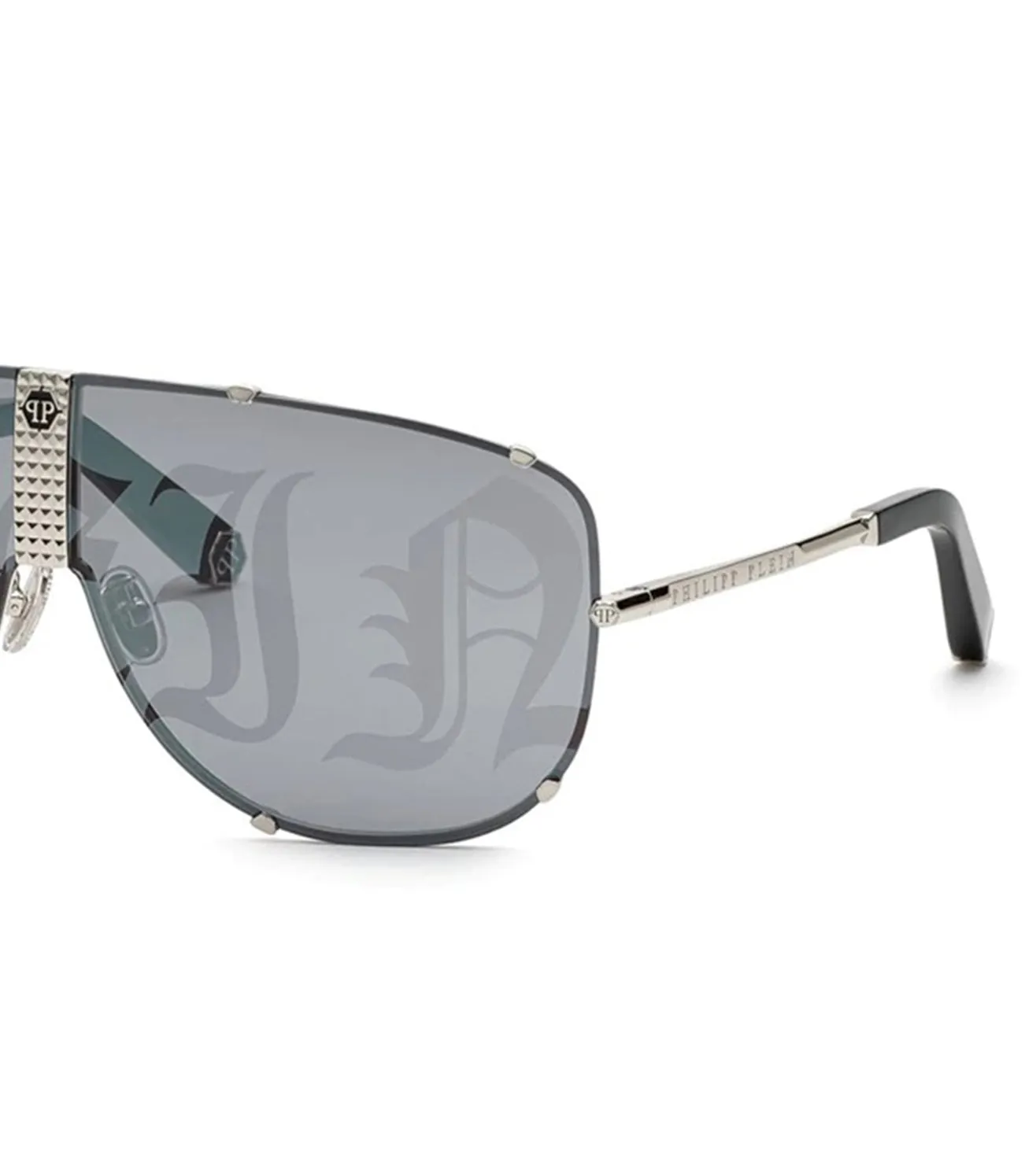 Philipp Plein Men's Smoke Silver-mirrored Aviator Sunglasses