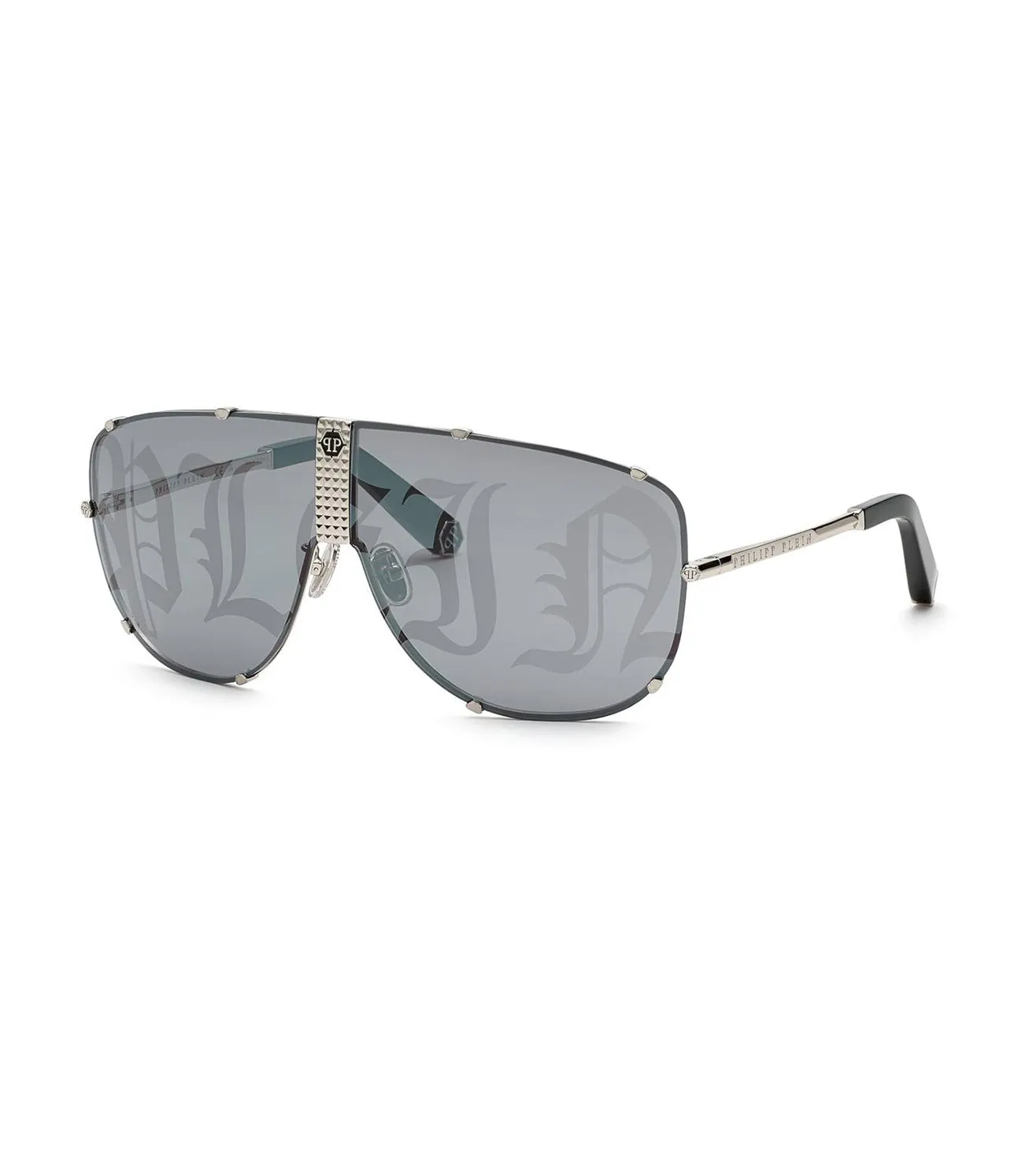 Philipp Plein Men's Smoke Silver-mirrored Aviator Sunglasses