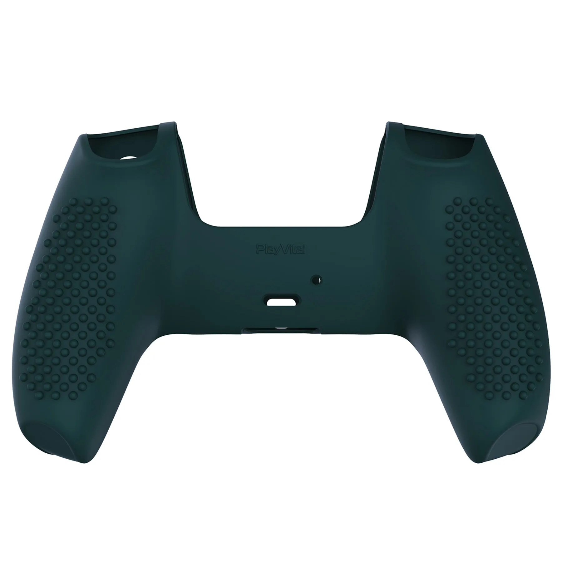 PlayVital Racing Green 3D Studded Edition Anti-slip Silicone Cover Skin for 5 Controller, Soft Rubber Case Protector for PS5 Wireless Controller with 6 Black Thumb Grip Caps - TDPF004