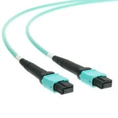 Plenum Fiber Optic Cable, MTP / MTP (MPO), Multimode OM3, Duplex, 12 Strand, 40/100 Gbps, 50/125, 1 meter (3.3 foot)