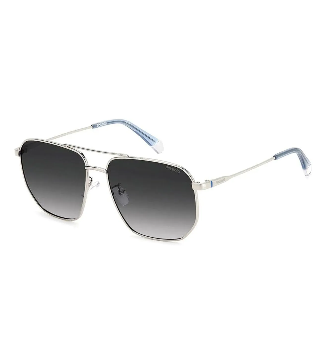 Polaroid Men's Grey Gradient Polarized Aviator Sunglasses