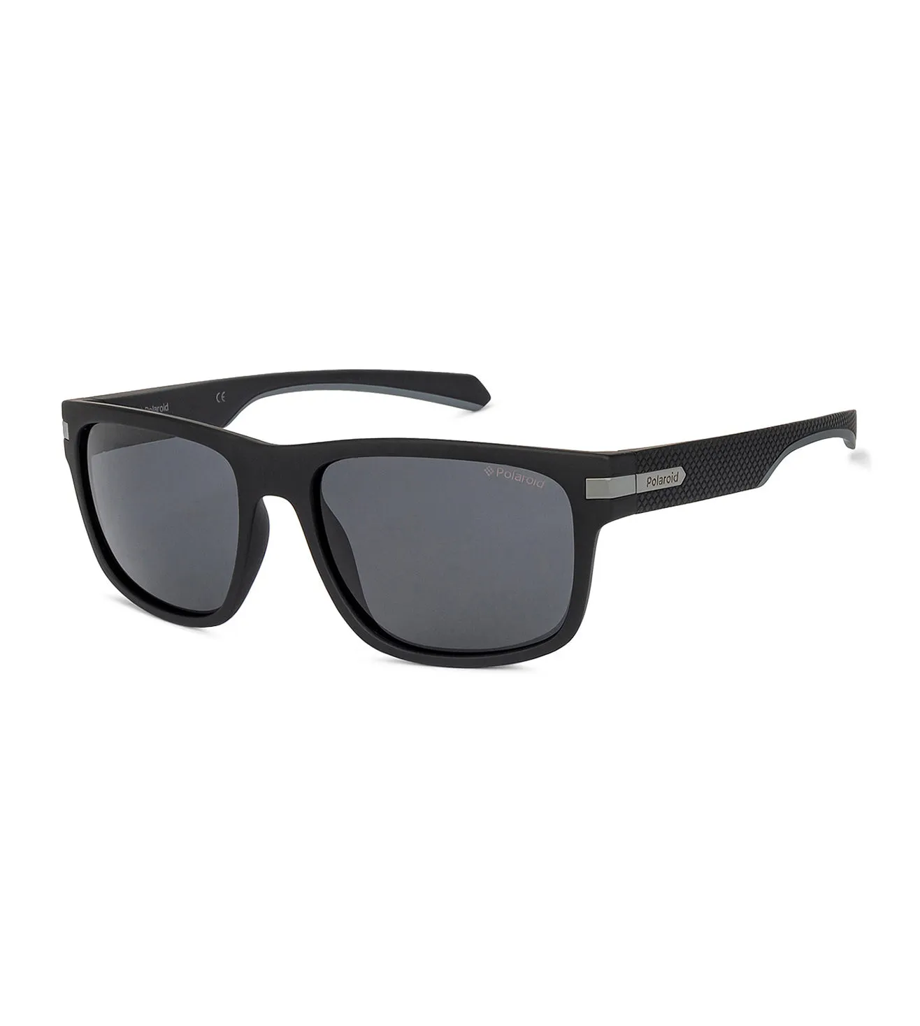 Polaroid Unisex Grey Polarized Square Sunglasses