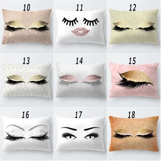 Polyester Pillow Cases Rectangle Eyelash 50cm x 30cm, 1 Piece