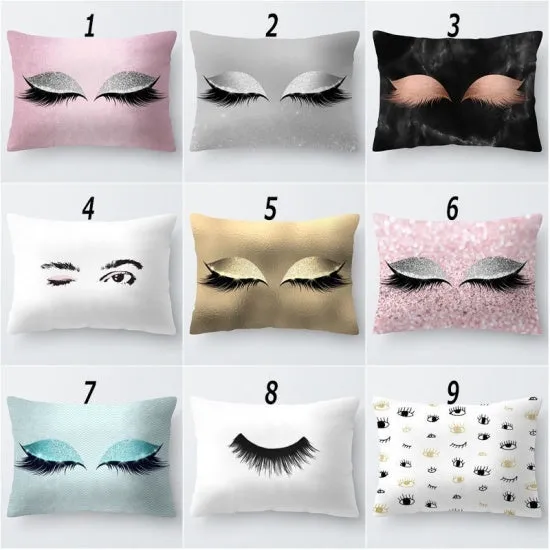 Polyester Pillow Cases Rectangle Eyelash 50cm x 30cm, 1 Piece