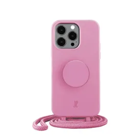 PopSockets - (by Just Elegance) iPhone 13 Pro Max PopGrip 3in1 Necklace Rubber Case   Cell Phone Chain (150cm)   PopSockets (30138) - Pastel Pink