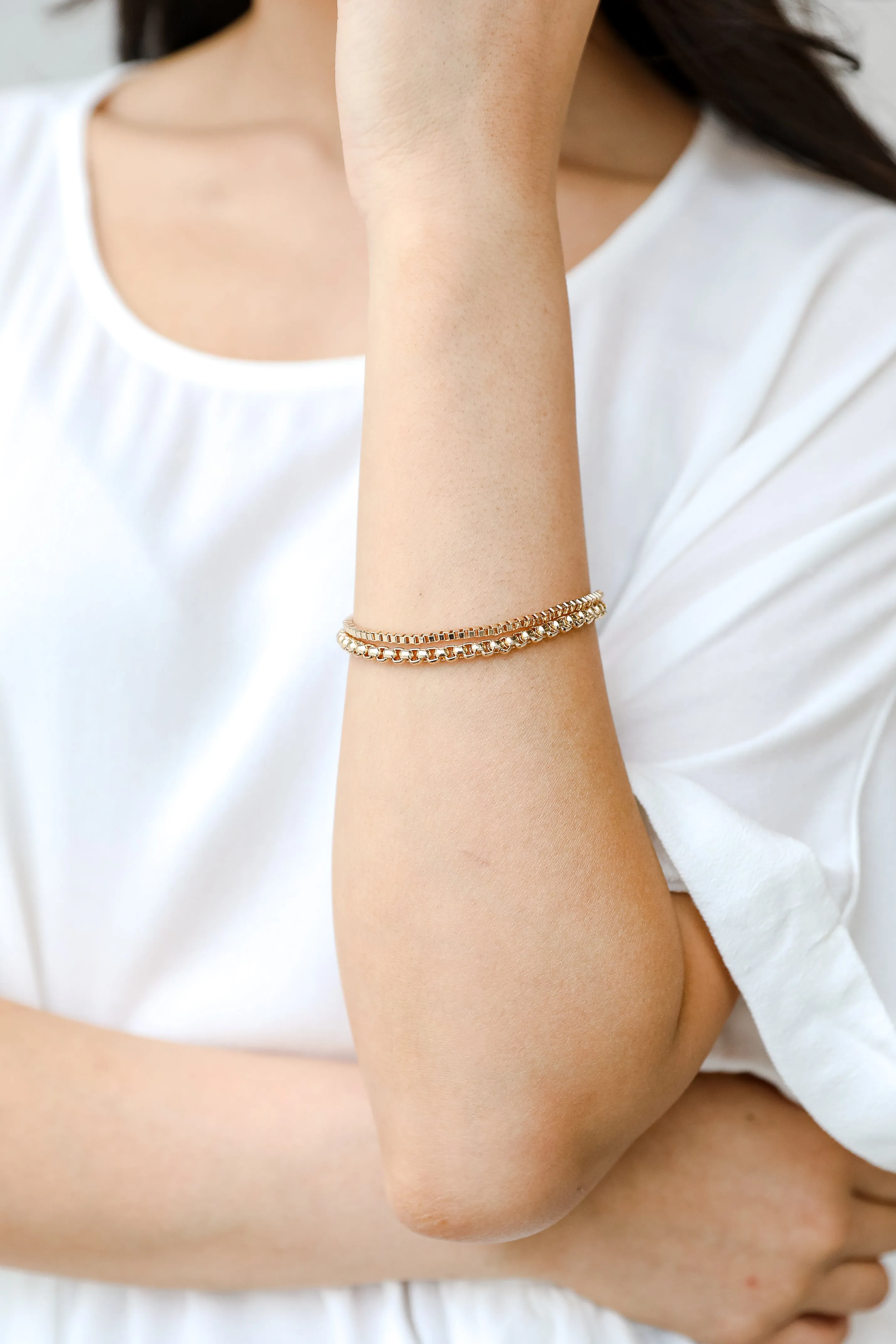 Presley Gold Layered Chain Bracelet