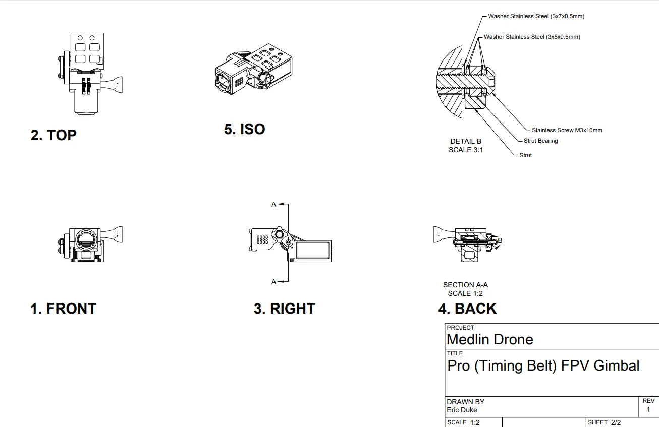 Pro FPV Tilt Gimbal (Timing-Belt)