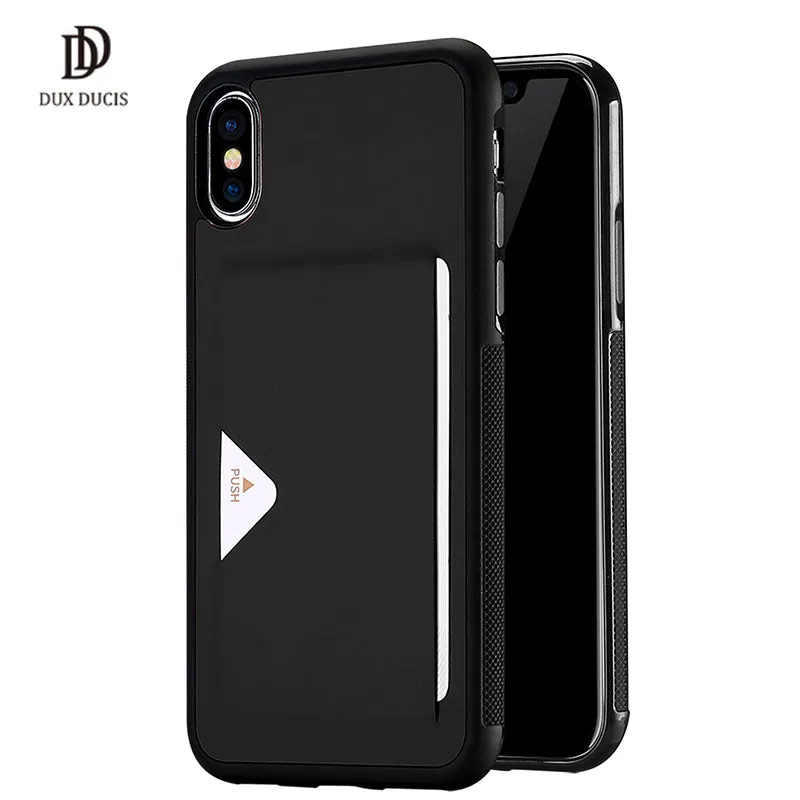 PU Leather Card Case for IPhone 8 with Wallet Credit Card Slot - Black/Red/White