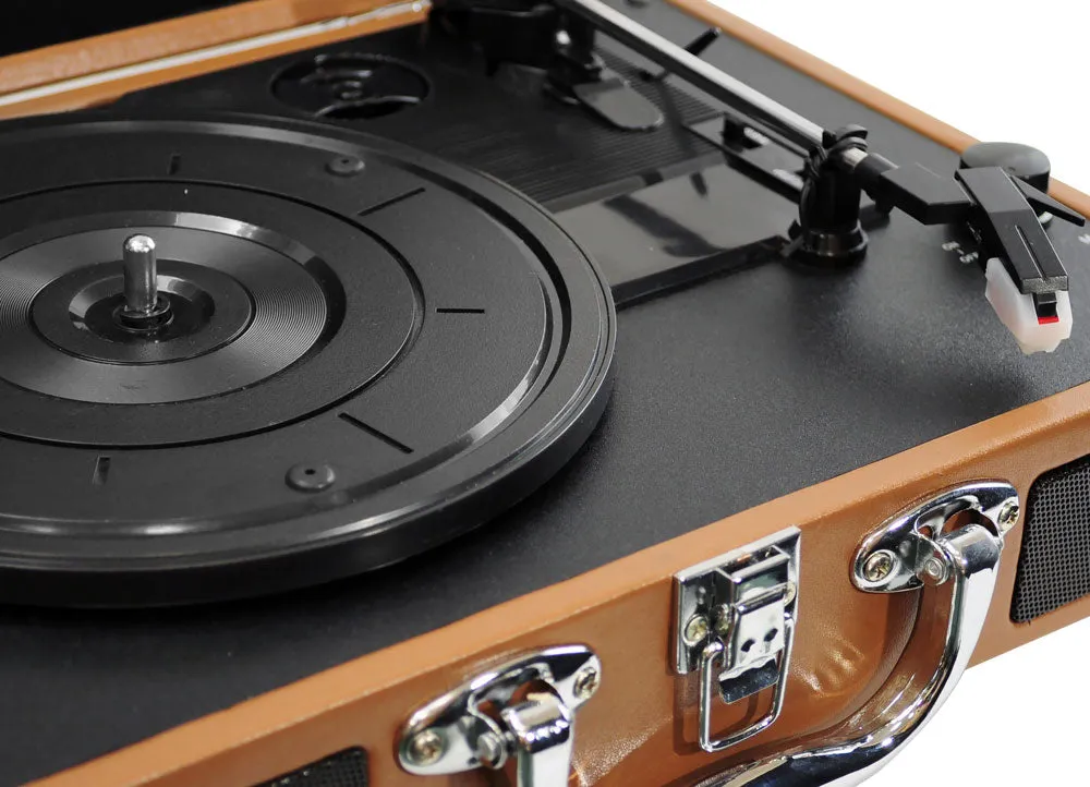 Retro Belt-Drive Turntable With Usb-To-Pc Connection, Rechargeable Battery