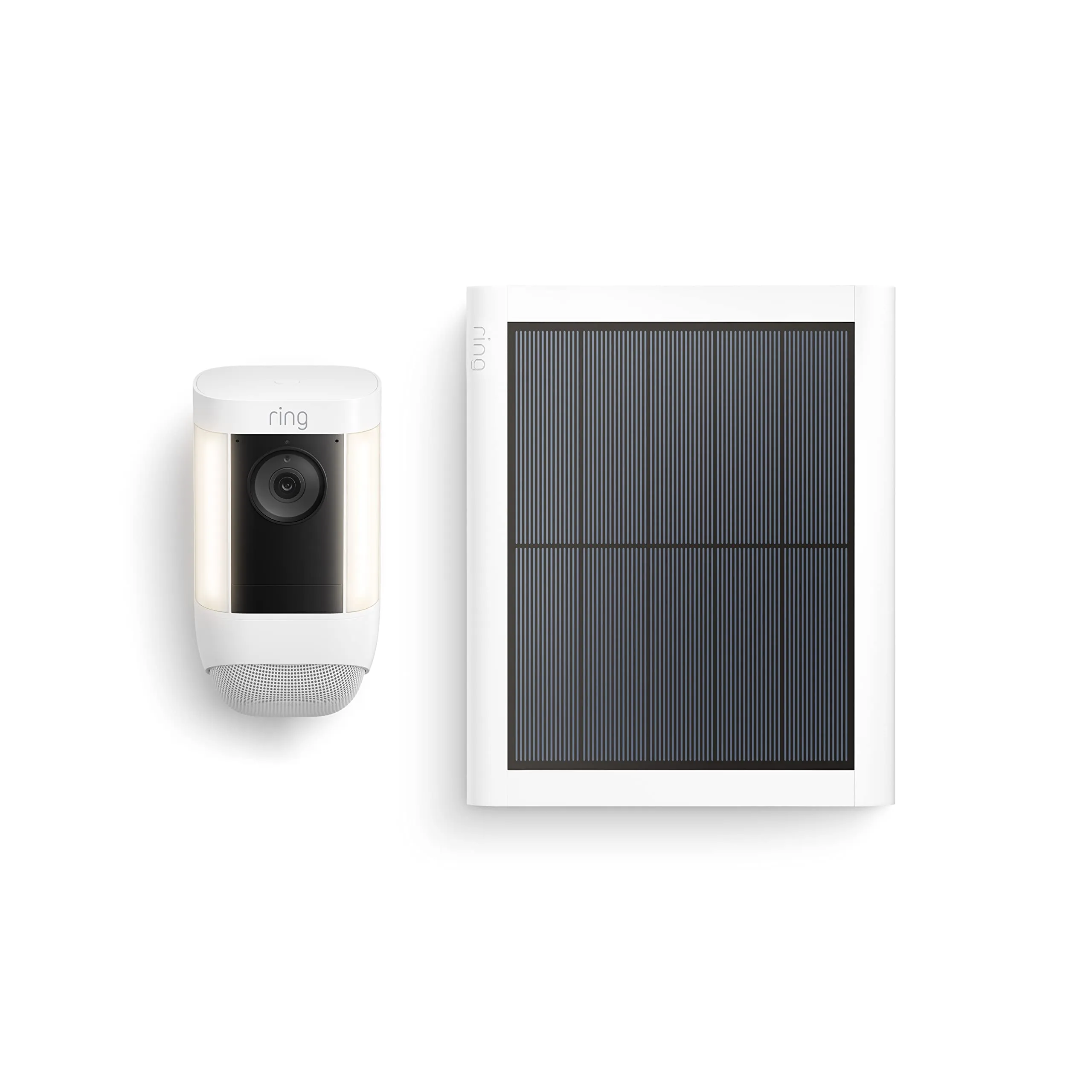 Ring Spotlight Cam Pro, Solar | 3D Motion Detection, Two-Way Talk with Audio , and Dual-Band Wifi (2022 release) - White