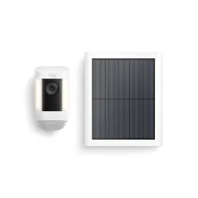 Ring Spotlight Cam Pro, Solar | 3D Motion Detection, Two-Way Talk with Audio , and Dual-Band Wifi (2022 release) - White