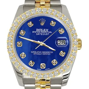 Rolex Datejust 116233 36mm  Diamond Bezel/Royal Blue MOP Jubilee Watch TFJ-142507942