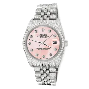 Rolex Datejust 36mm 10.2ct Diamond Royal Pink MOP Jubilee Watch TFJ-142508340