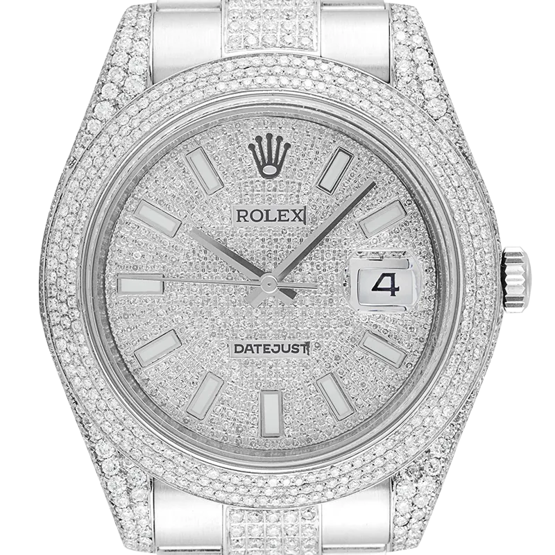 Rolex Datejust 41mm Stainless Steel Diamond Set with Diamond PavE Dial 116334