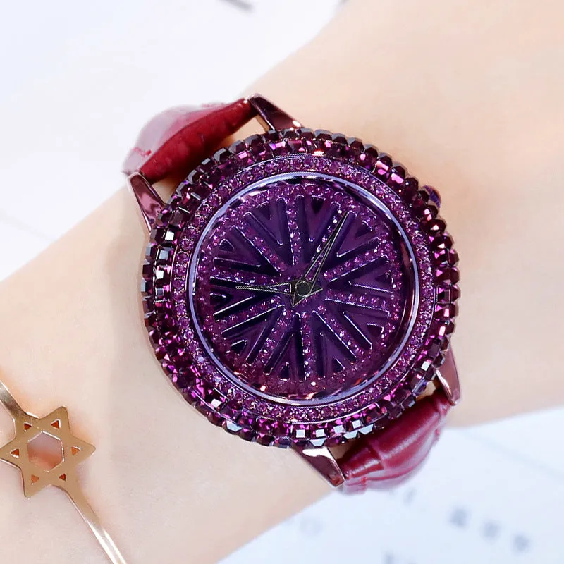 Rotatable Rhinestone Dial Women's Watch