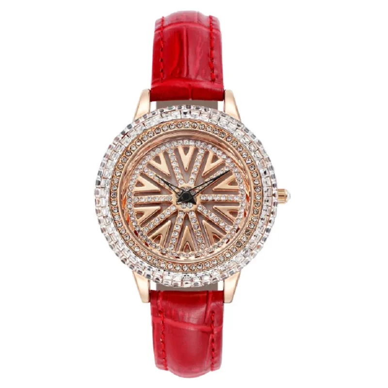 Rotatable Rhinestone Dial Women's Watch