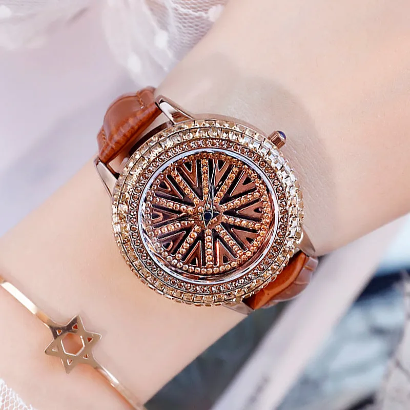 Rotatable Rhinestone Dial Women's Watch