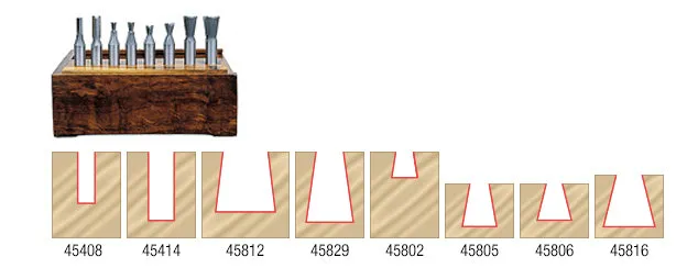 Router Bit Set | 8 Piece | Dovetail 1⁄2" Shank | AMS-408 | 738685914083