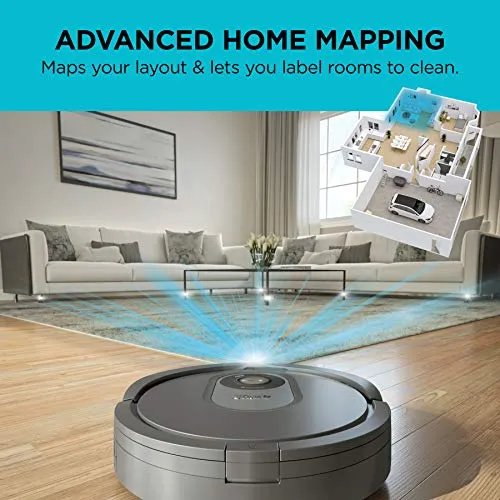 Shark AI Robot Vacuum, Smart Mapping|Scheduling|Pet Hair Pick Up|Logical Navigation, Black/Silver (RV2001), Carpet