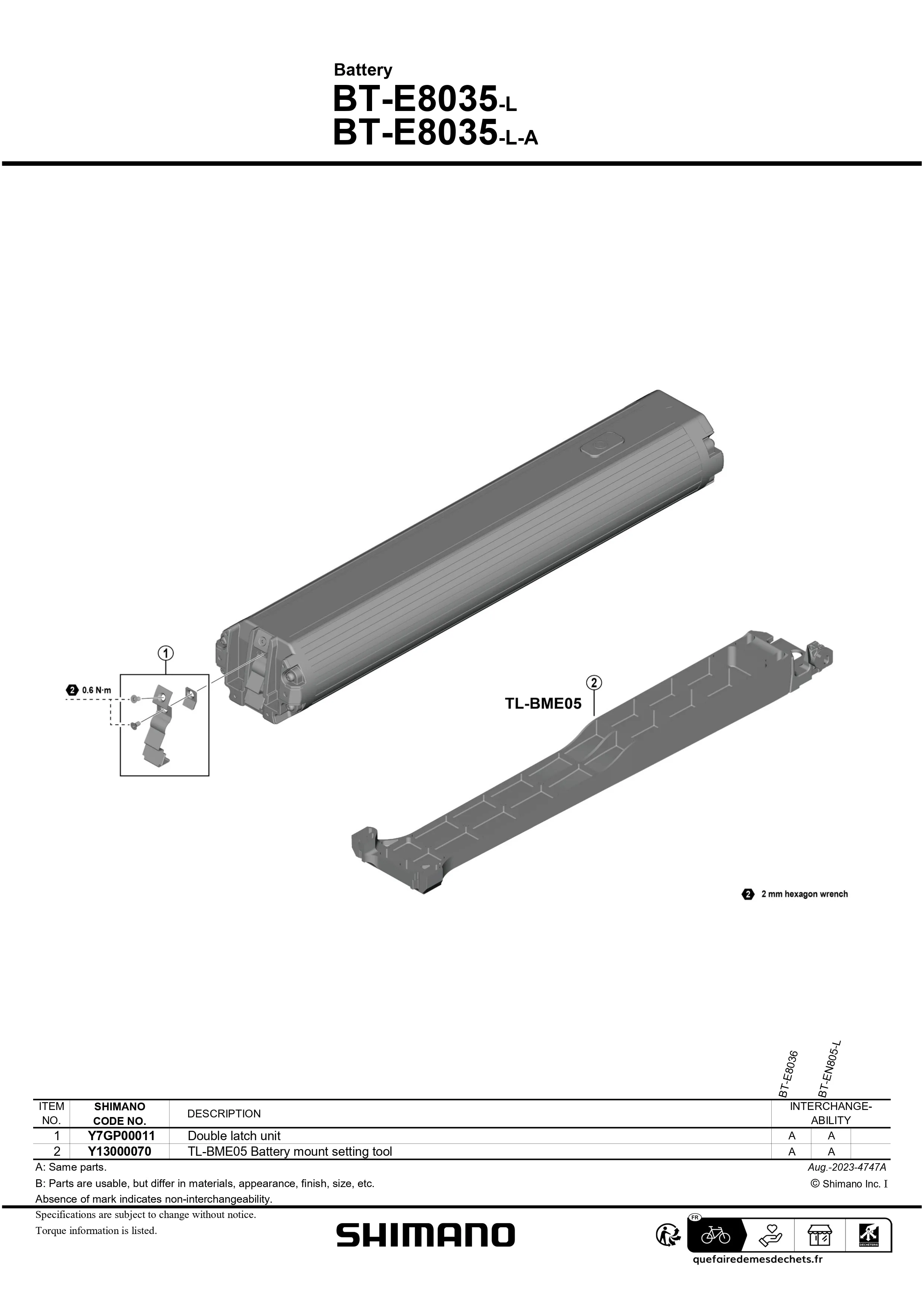 SHIMANO STEPS BT-E8035-L e-Bike Integrated Down Tube 504Wh Black Battery