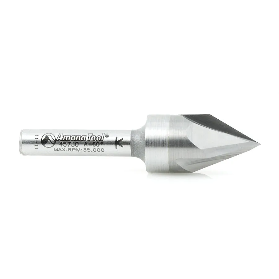 Signmaking & Lettering Router Bit | 60°x 9⁄16 Dia x 7⁄16 x 1⁄4" Shank | 45730 | 738685045732