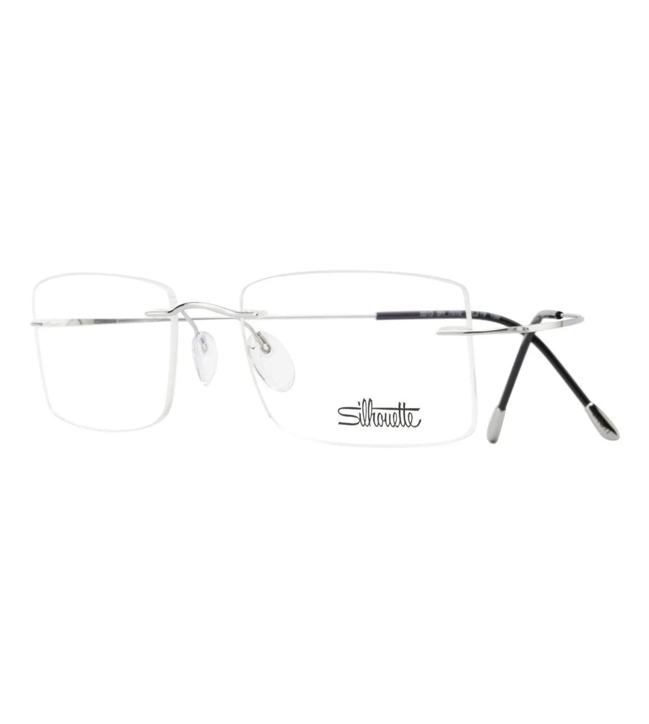 Silhouette Men's Silver Rectangular Optical Frame