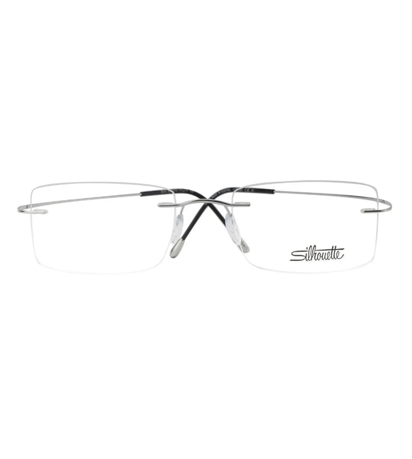 Silhouette Men's Silver Rectangular Optical Frame