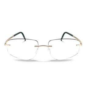 Silhouette Men's Teal & Brass Rectangular Optical Frame