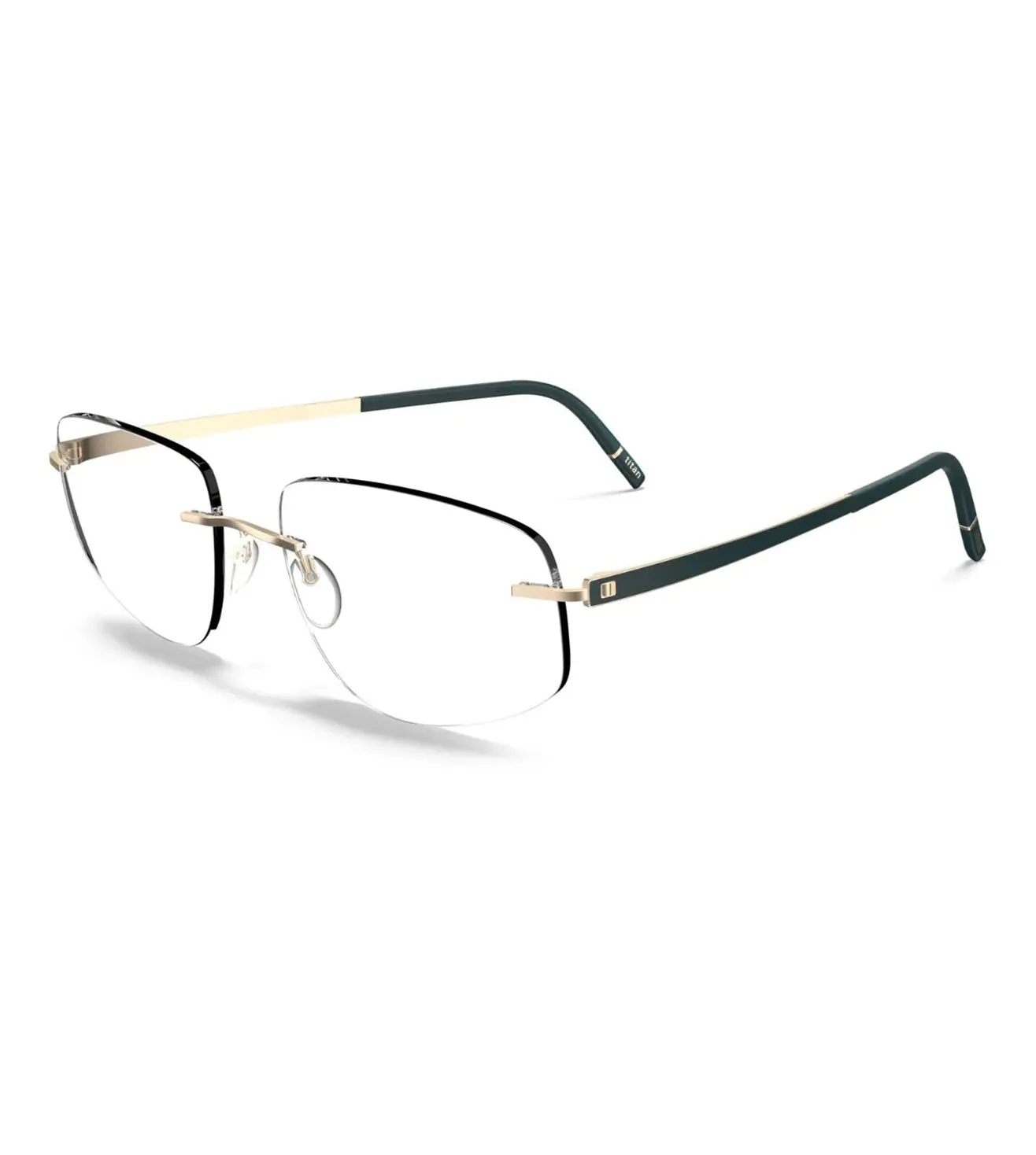 Silhouette Men's Teal & Brass Rectangular Optical Frame