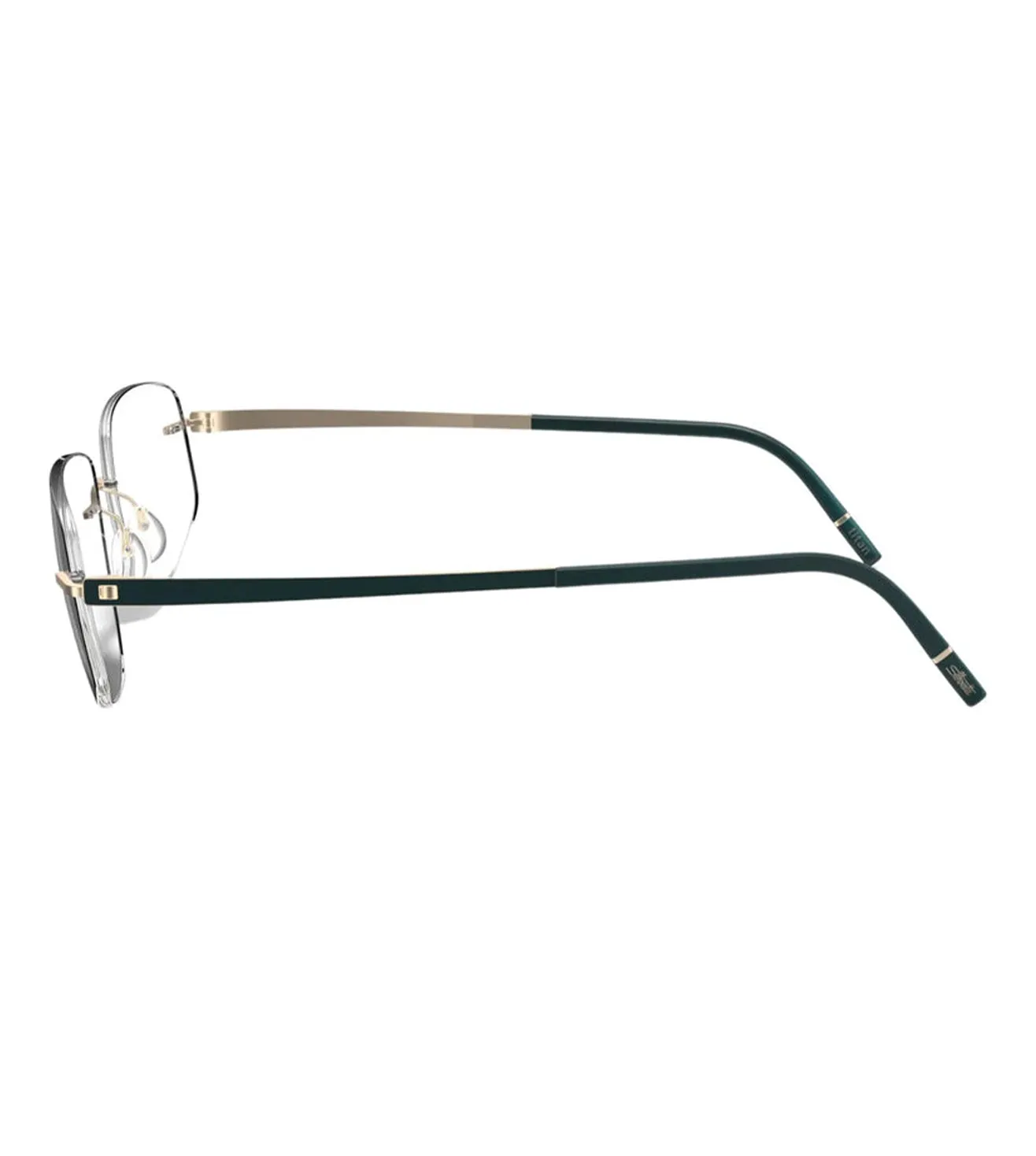 Silhouette Men's Teal & Brass Rectangular Optical Frame