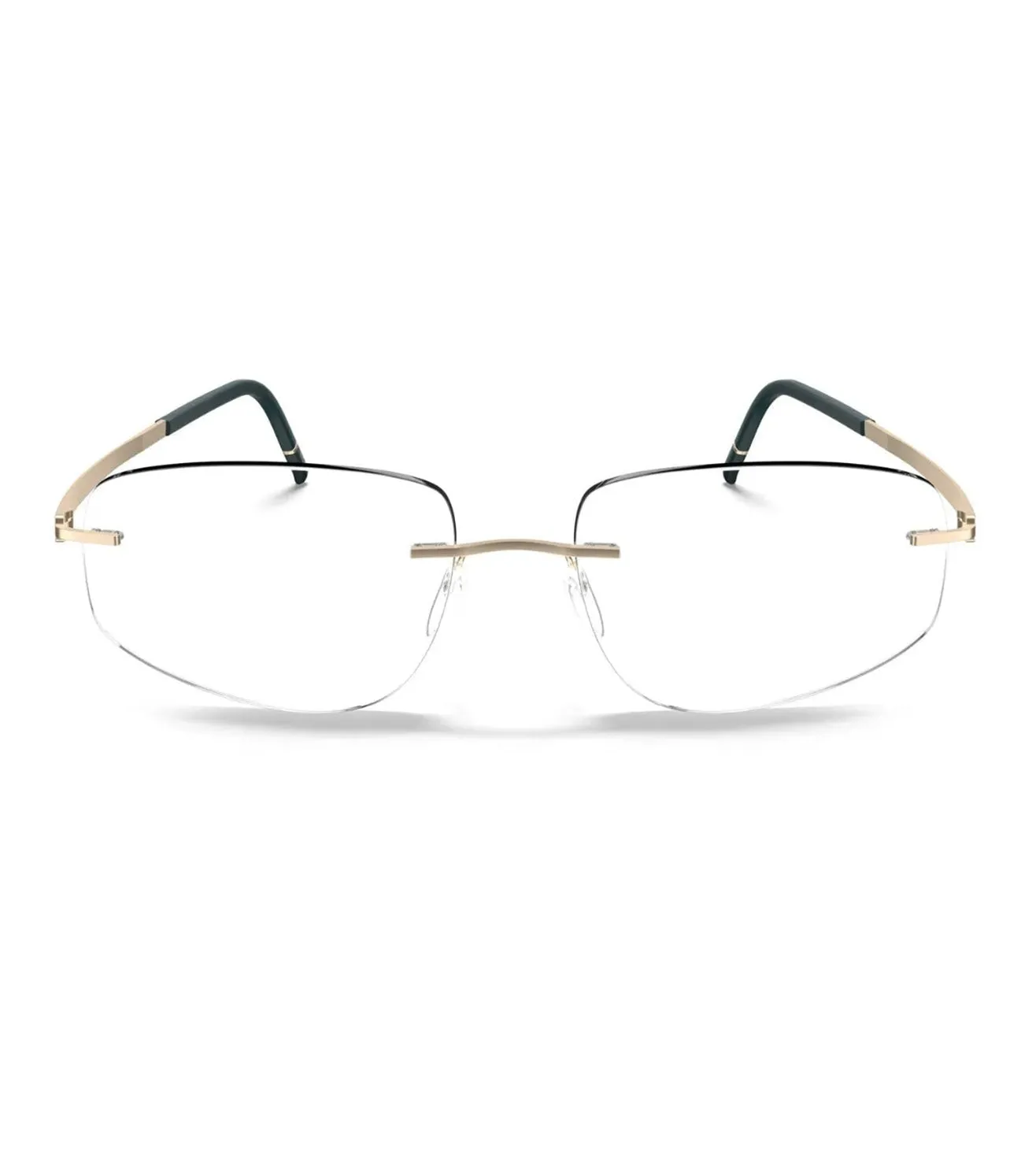 Silhouette Men's Teal & Brass Rectangular Optical Frame