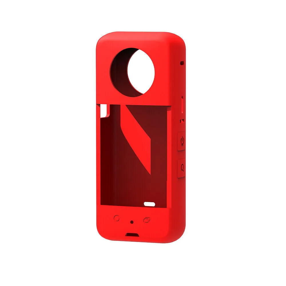 Silicone Case for Insta360 One X3 |Soft Carrying Case with Guards Lens Cover Cap - Red