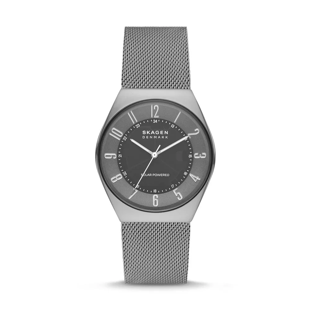 Skagen Grenen Solar-Powered Charcoal Stainless Steel Mesh Watch SKW6836