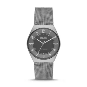 Skagen Grenen Solar-Powered Charcoal Stainless Steel Mesh Watch SKW6836